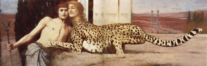 Fernand Khnopff The Caresses Spain oil painting art